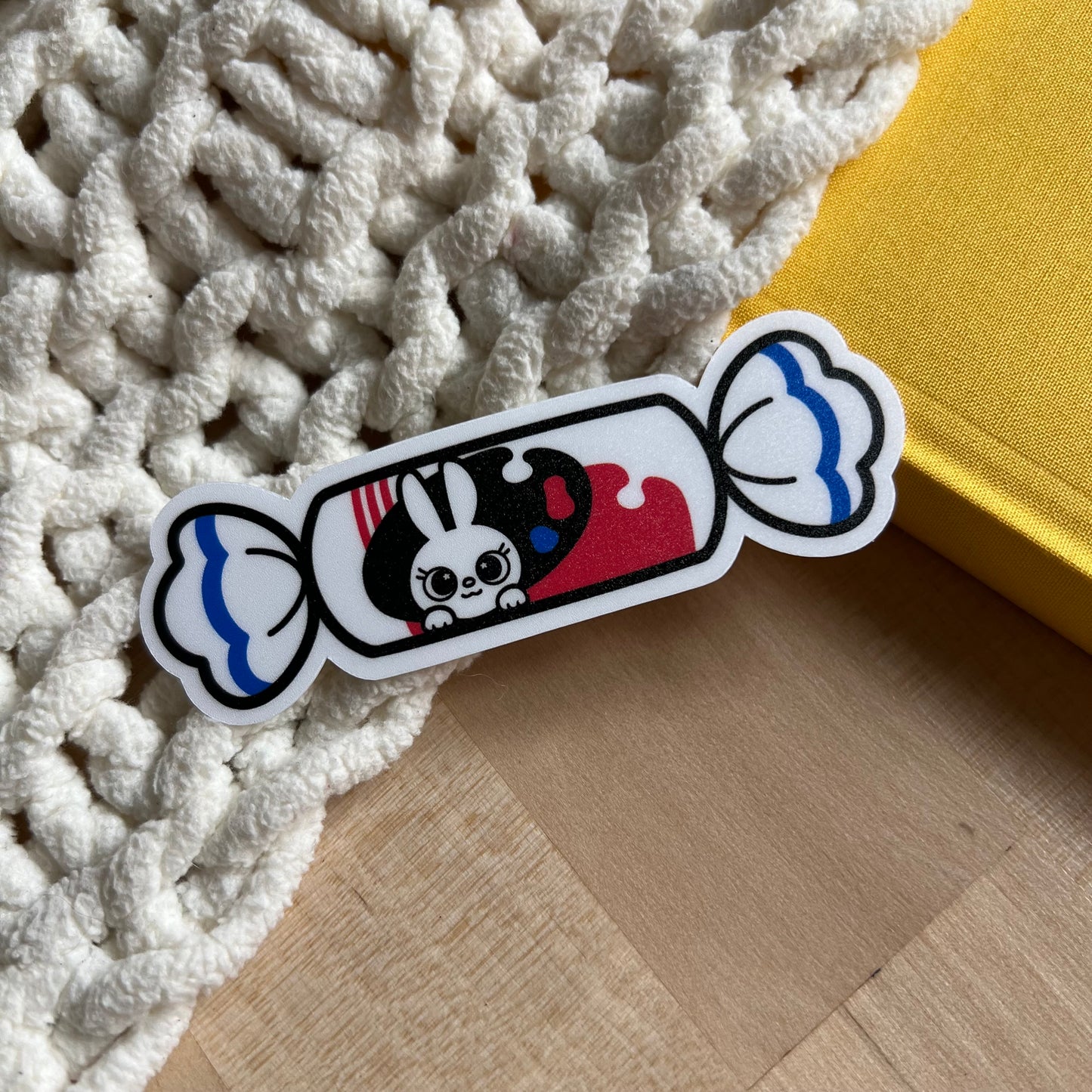 White Rabbit Candy Vinyl Sticker
