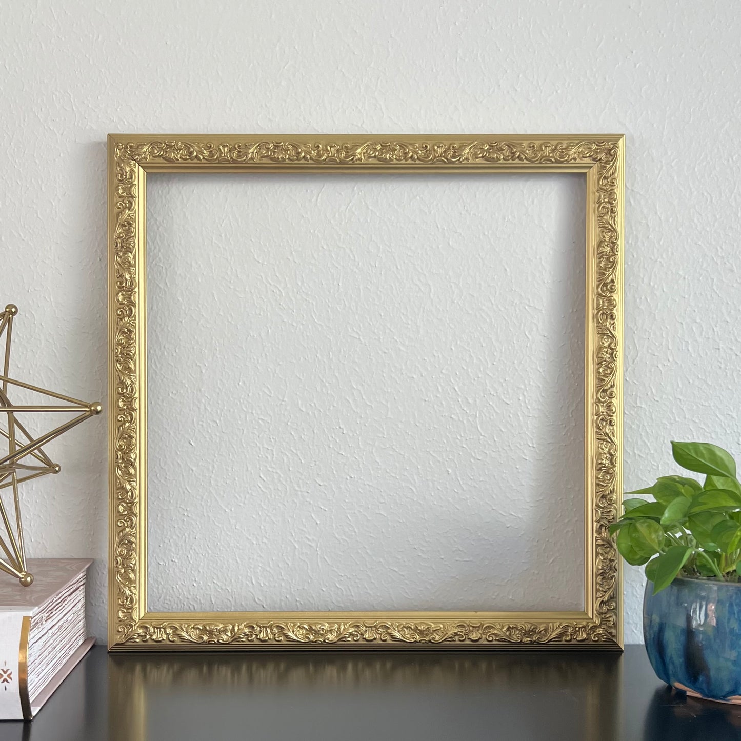 13x13" Vintage Thin Metallic Gold Frame