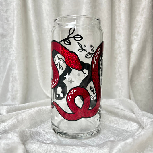 20oz Red Snakes Glass
