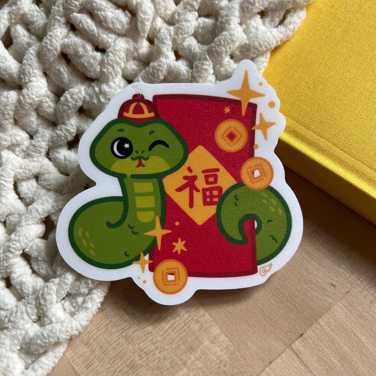 Lucky Snake Vinyl Sticker