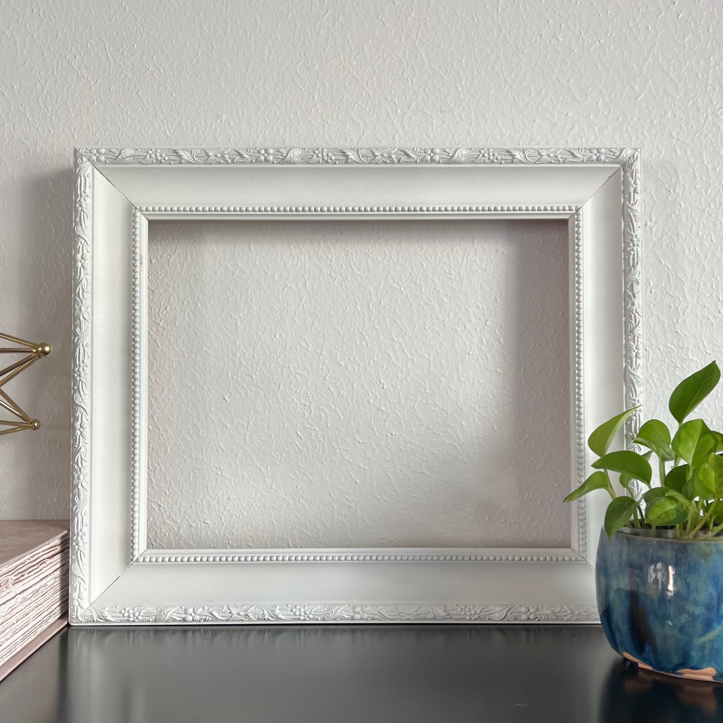 10x12" White Floral Accent Frame