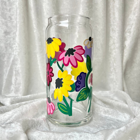 20oz Spring Flowers Glass