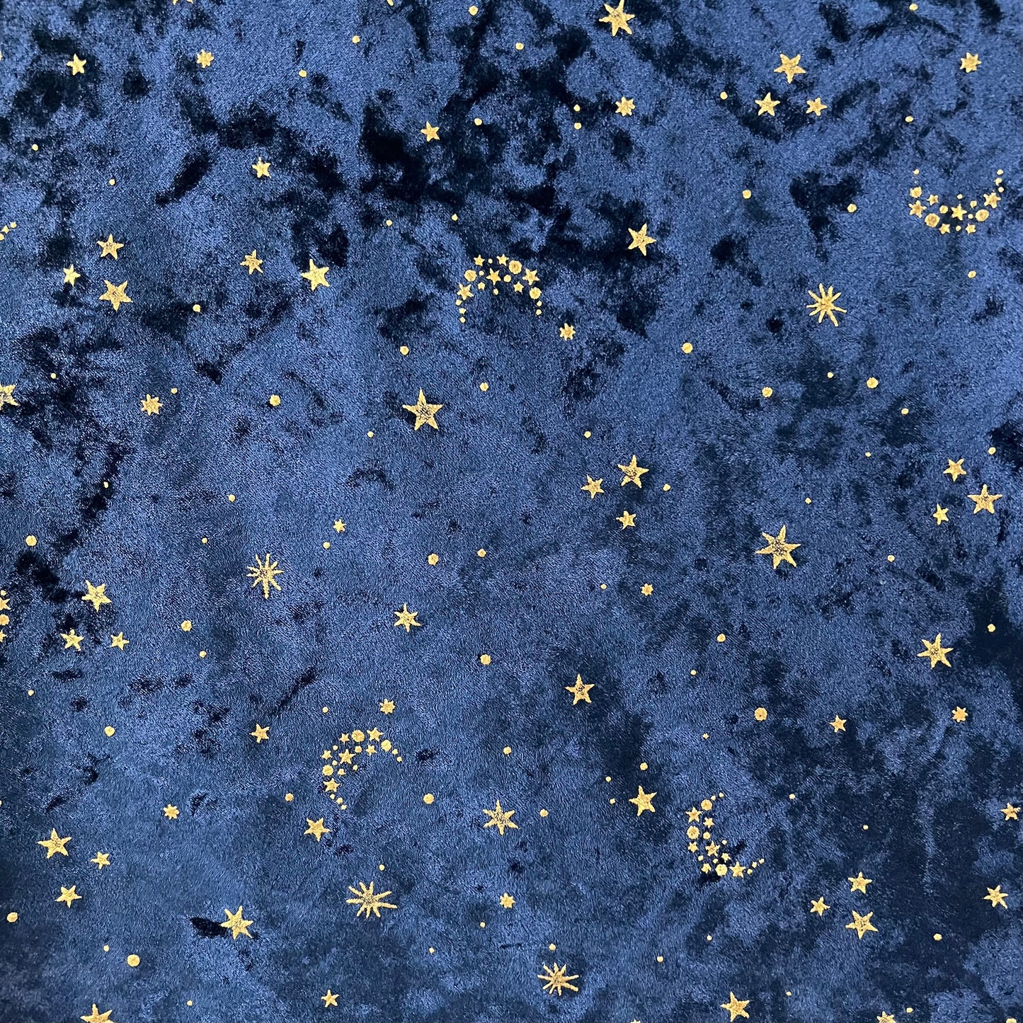 Moon and Stars Crushed Velvet Fabrics