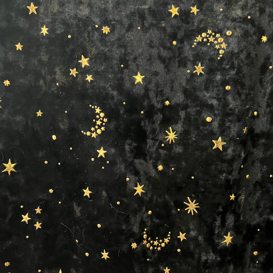 Moon and Stars Crushed Velvet Fabrics