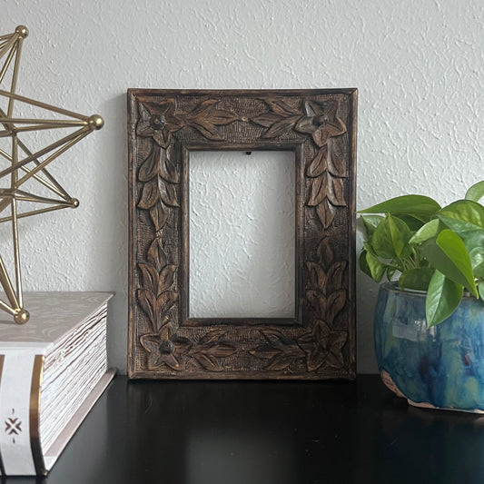 4x6" Floral Brown Frame