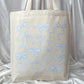 Light Blue Ribbons and Bows Tote Bag