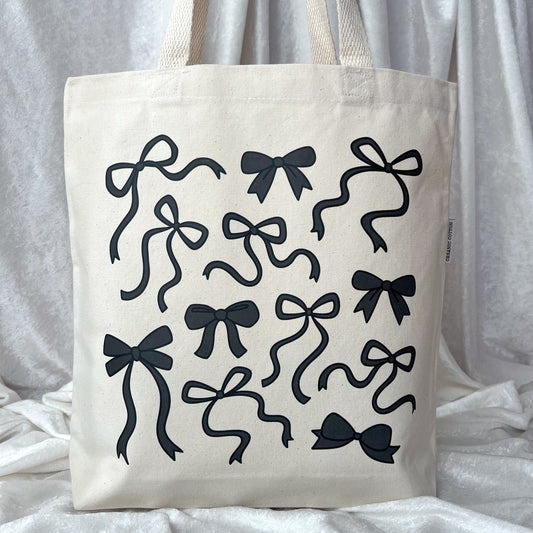 Black Ribbons and Bows Tote Bag