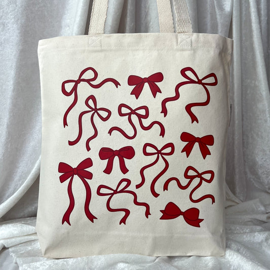 Red Ribbons and Bows Tote Bag