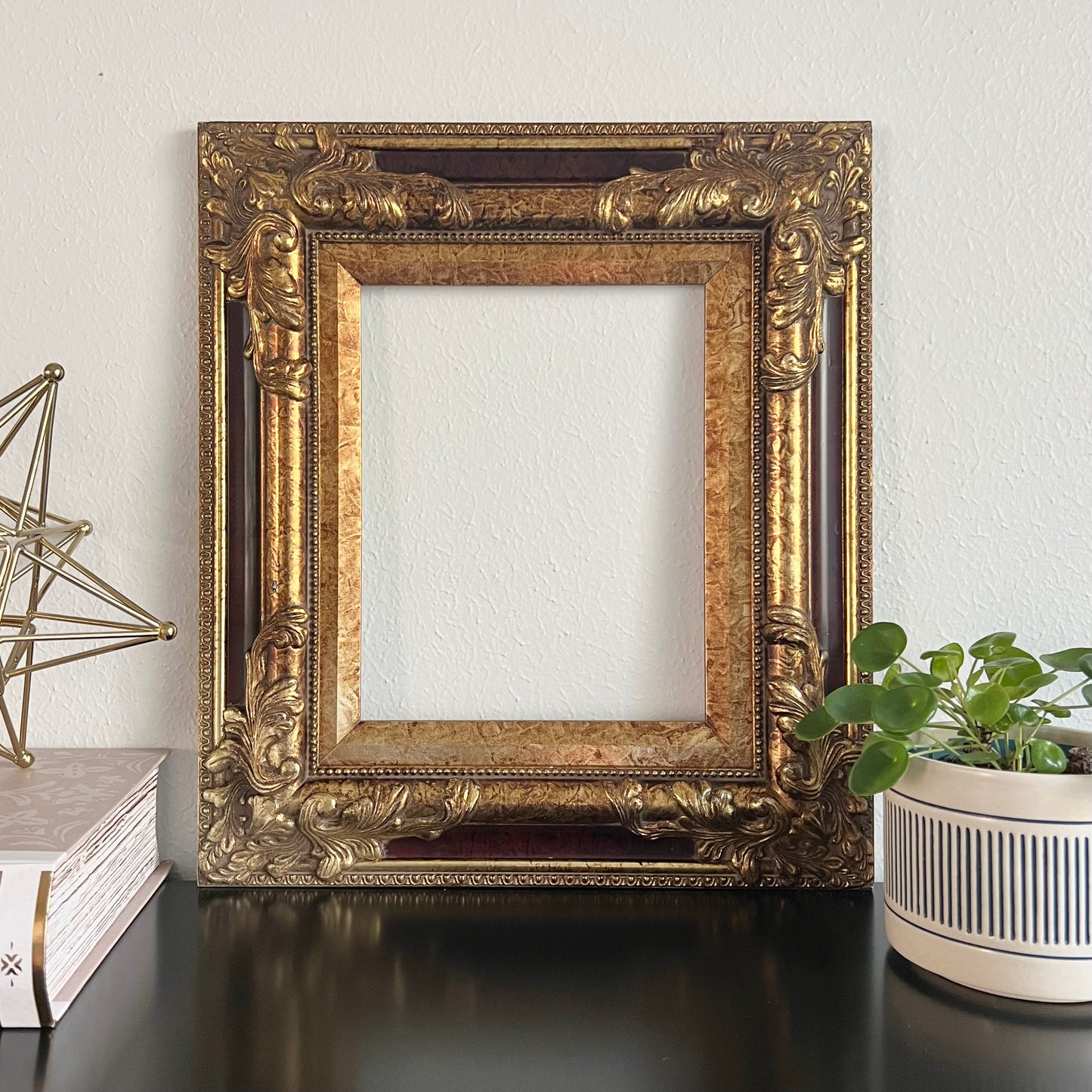 8x10" Vintage Gold and Deep Maroon Frame