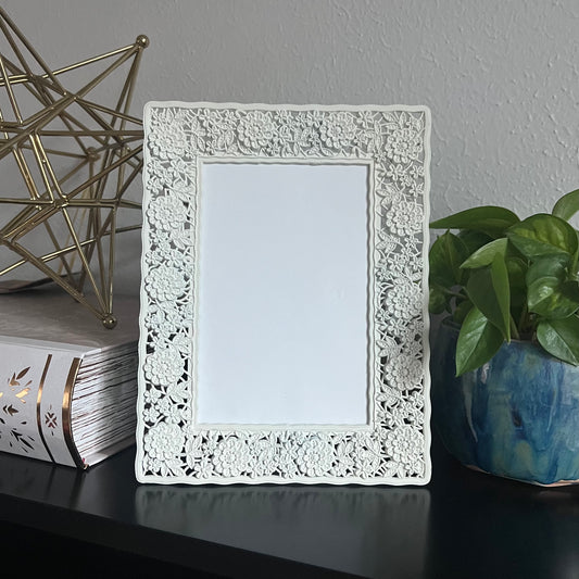 4x6" Floral Cream Frame